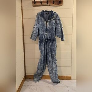 Vintage Acid Wash Blue Denim Jumpsuit - 80s Baby!!